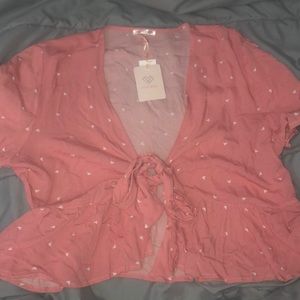 Lottie Moss Tie Up Cropped Blouse